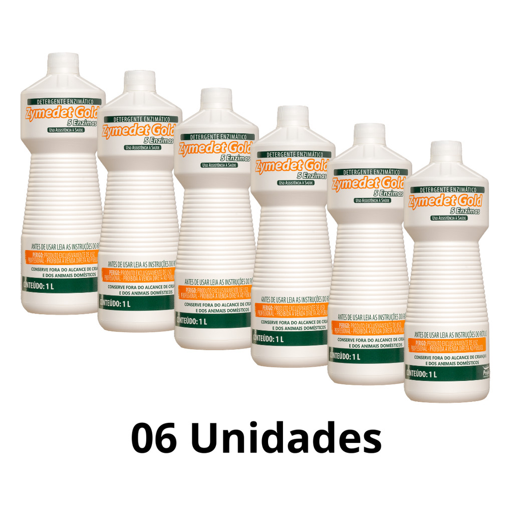 Kit 06 Zymedet Gold 5E Prolink Detergente Enzimático 5 Enzimas