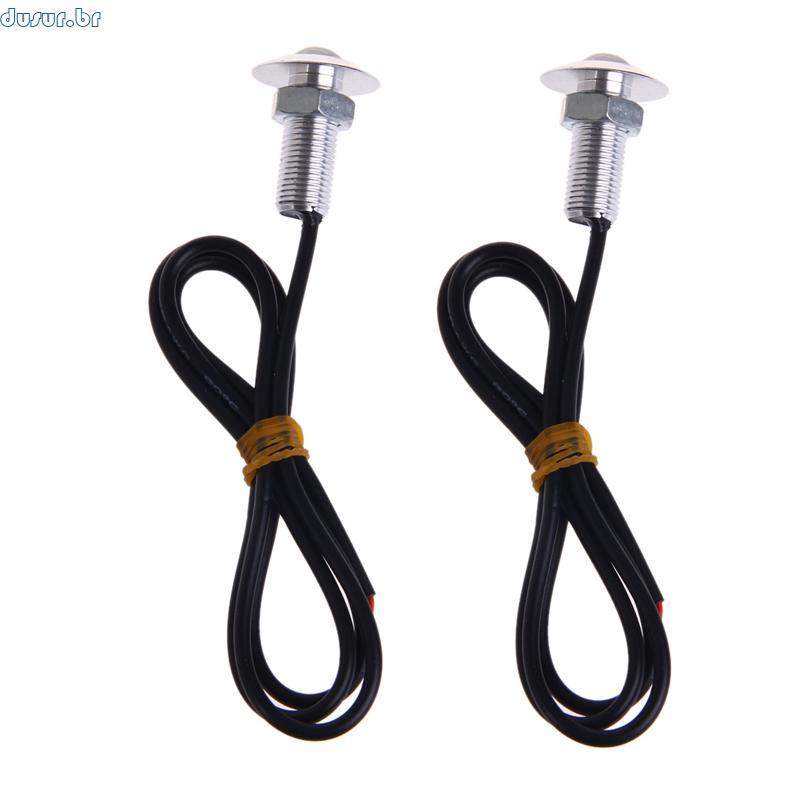 dusur9 2 Peças 12V DRL Backup Luz Diurna LED Holofote Olho Águia Lâmpada Carro Urtra Fina 23mm Indicadora