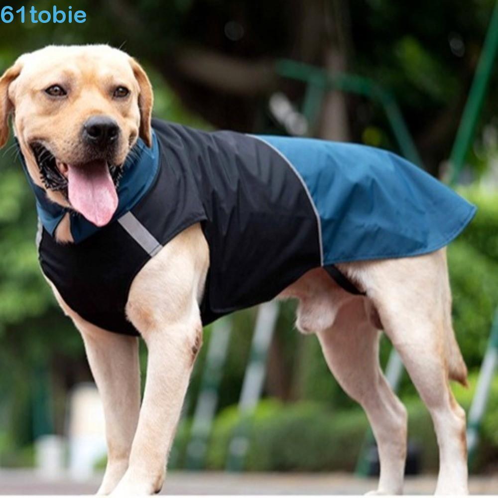 Capa Impermeável TOBIE , Jaqueta De Chuva Para Cães Com Listras Reflexivas De Gola Alta , Buraco De Trela Ajustável