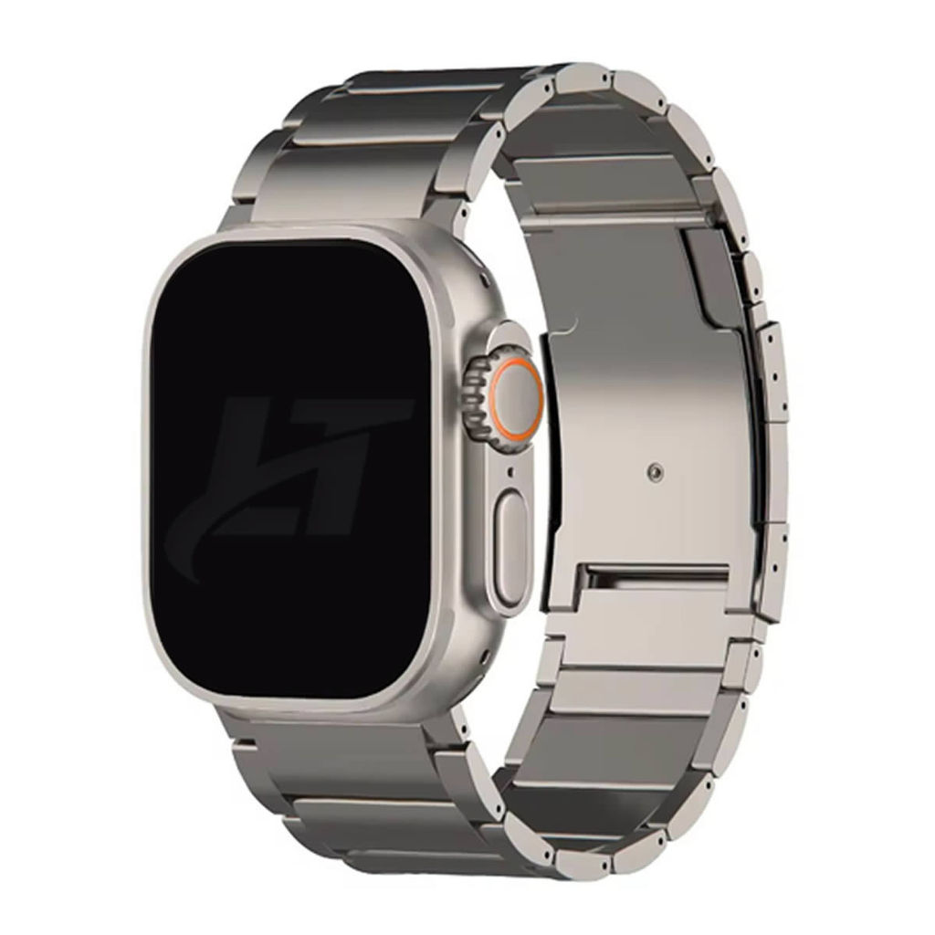 Pulseira Titânio 3 Elos LTimports P/ Apple Watch Ultra 49mm 3/2/1 46mm 11/10 45m
