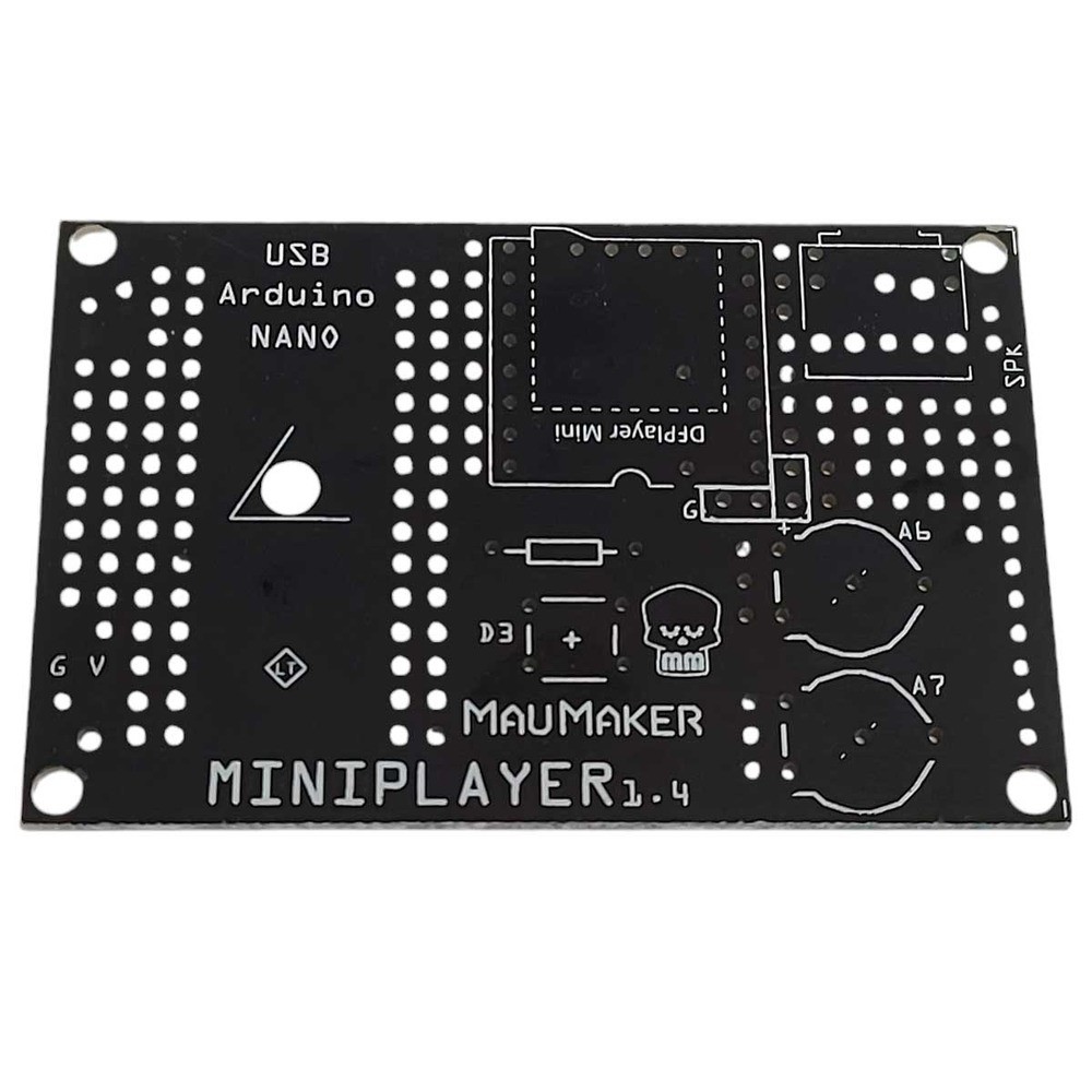 Placa Para Soldagem MauMaker Miniplayer 1.4 - Montagem de Placa MP3 Para Arduino Nano e DFPlayer Mini