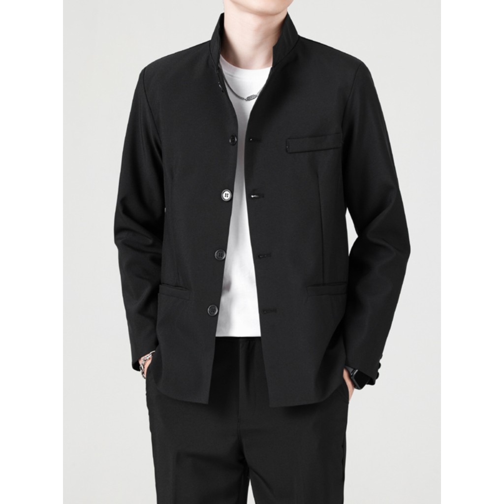 Terno jaqueta masculina juventude fino-ajuste chinês montanha terno gola alta terno desempenho terno estilo chinês Tang 