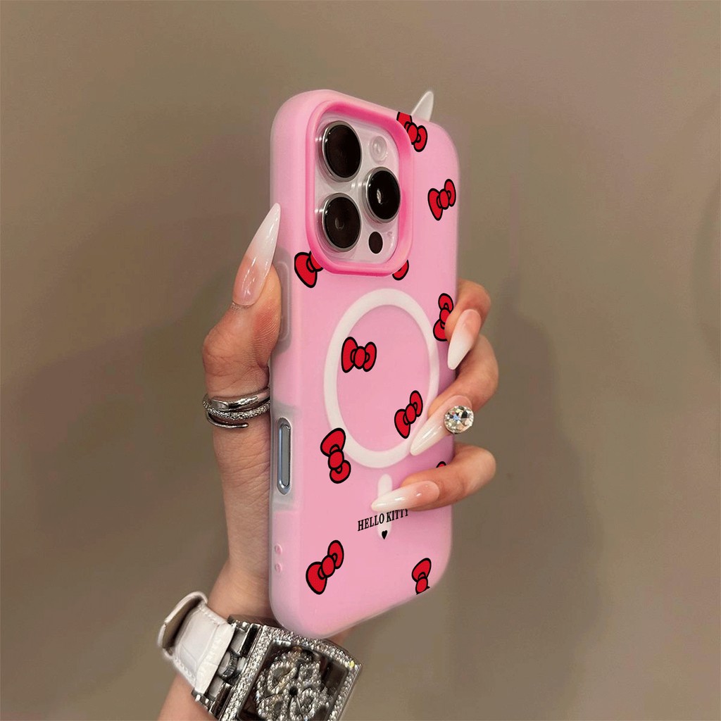 Padrão de laço vermelho, esquema de cores de geleia, Modelos compatíveis iPhone  11 12 13 14 15 16 17 Pro Max 17AIR