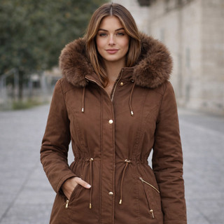 Jaqueta Sarja Parka Feminina Outono Inverno Blusa De Frio Com Bolsos E Capuz Moda Feminina Tendência
