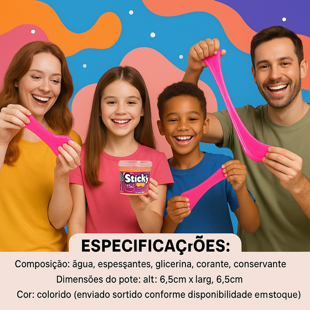 Slime infantil geleca massinha sensorial não tóxica brinquedo educativo diversão Super achadinho