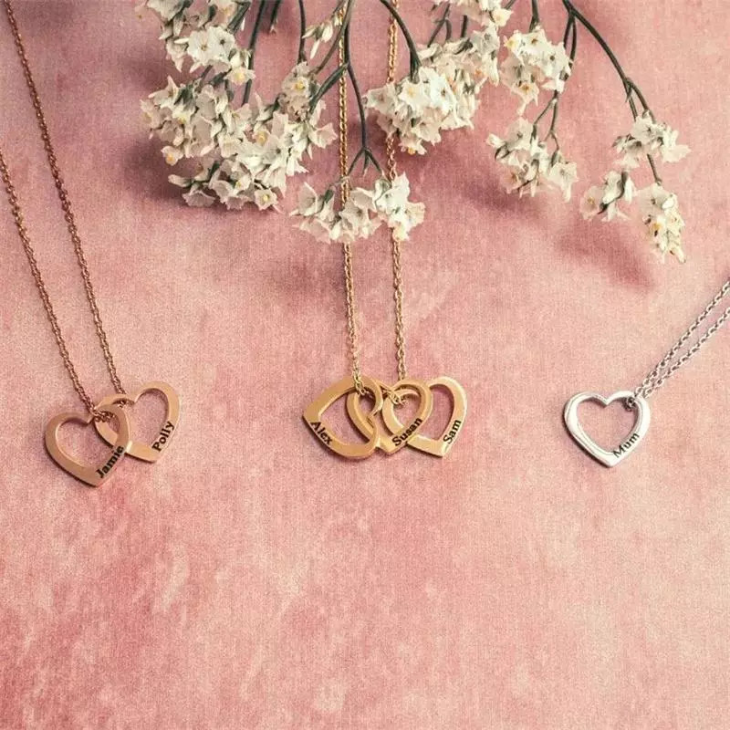 Colar Com Nome Personalizado Para Mulheres , Presente De Dia Das Mães Mãe , De Coração bff Dos Namorados Namorada Format