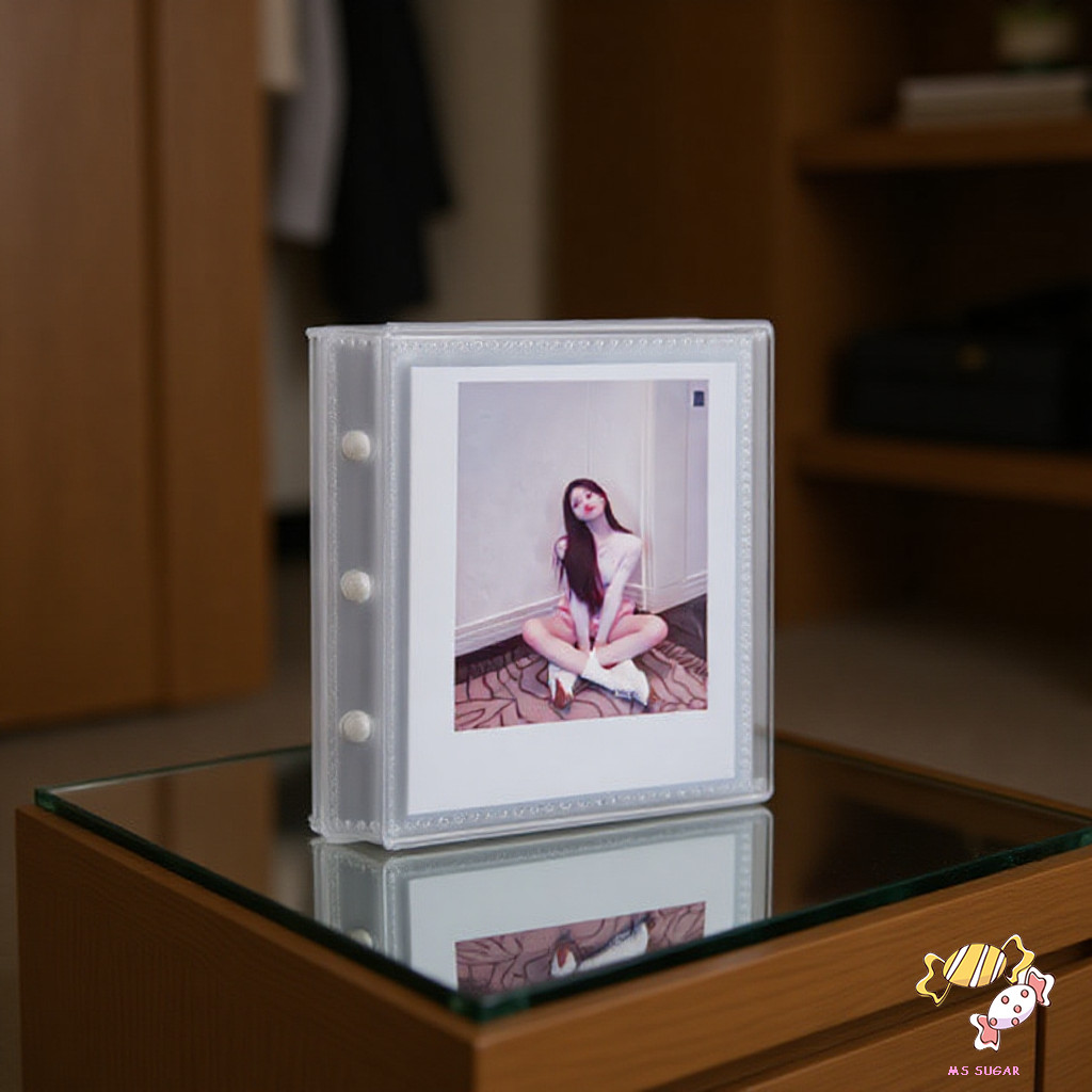 Álbum De Fotos Tecido Chique , De 3 Espaços , Mini Porta-Cartões Com Slot Único Para , Colecionáveis E Instantâneas