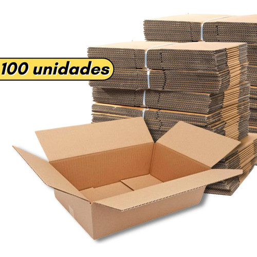 100 Caixa Papelão 16x11x6 Embalagem Mini Envios Pequena Sedex Correios Pac Embalagem