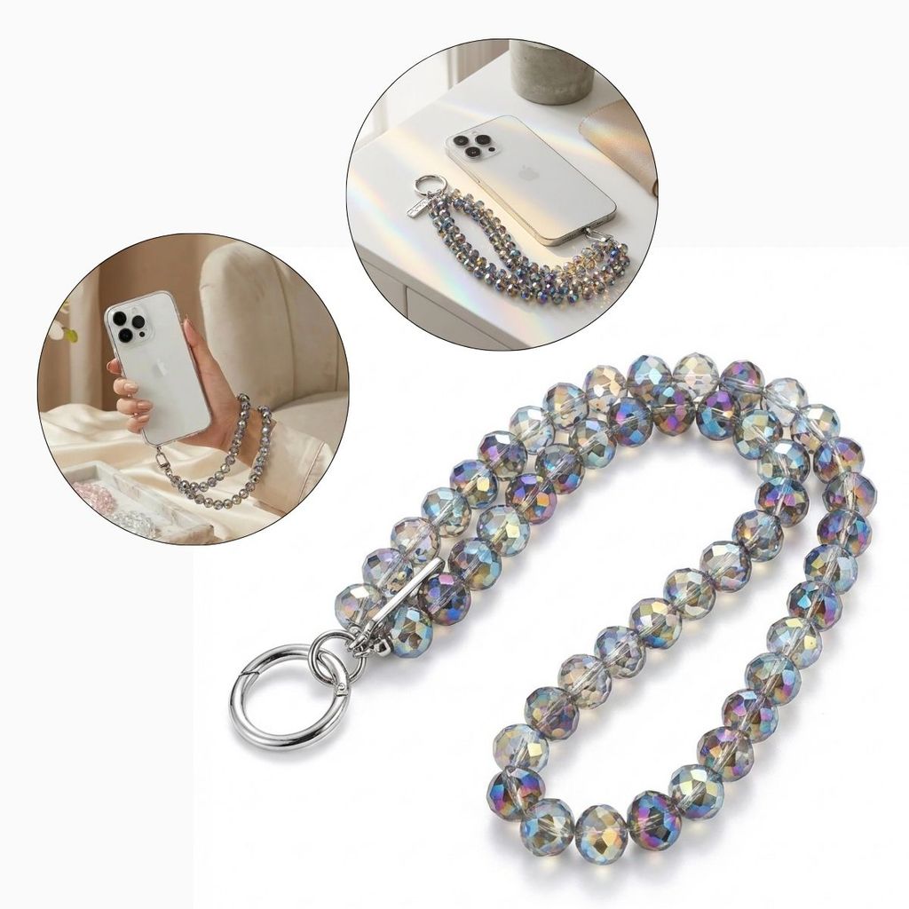 Pulseira de Celular com Strass Colorido Acessório Anti Queda