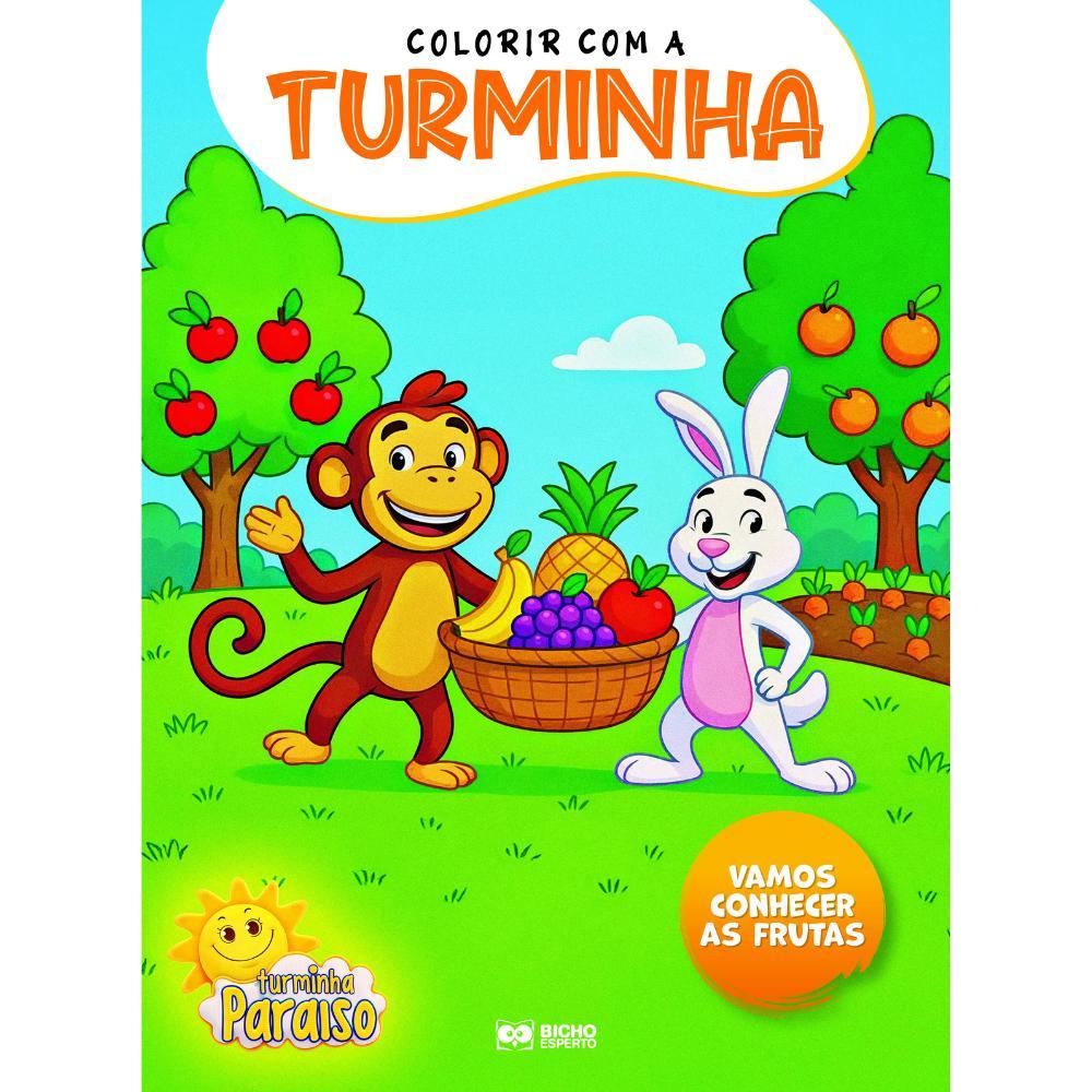 Livro de Colorir Atividades Turminha Paraiso Vamos Conhecer as Frutas 16 Páginas