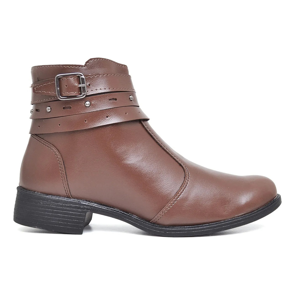 Bota Feminina Cano Curto E Sola Antiderrapante