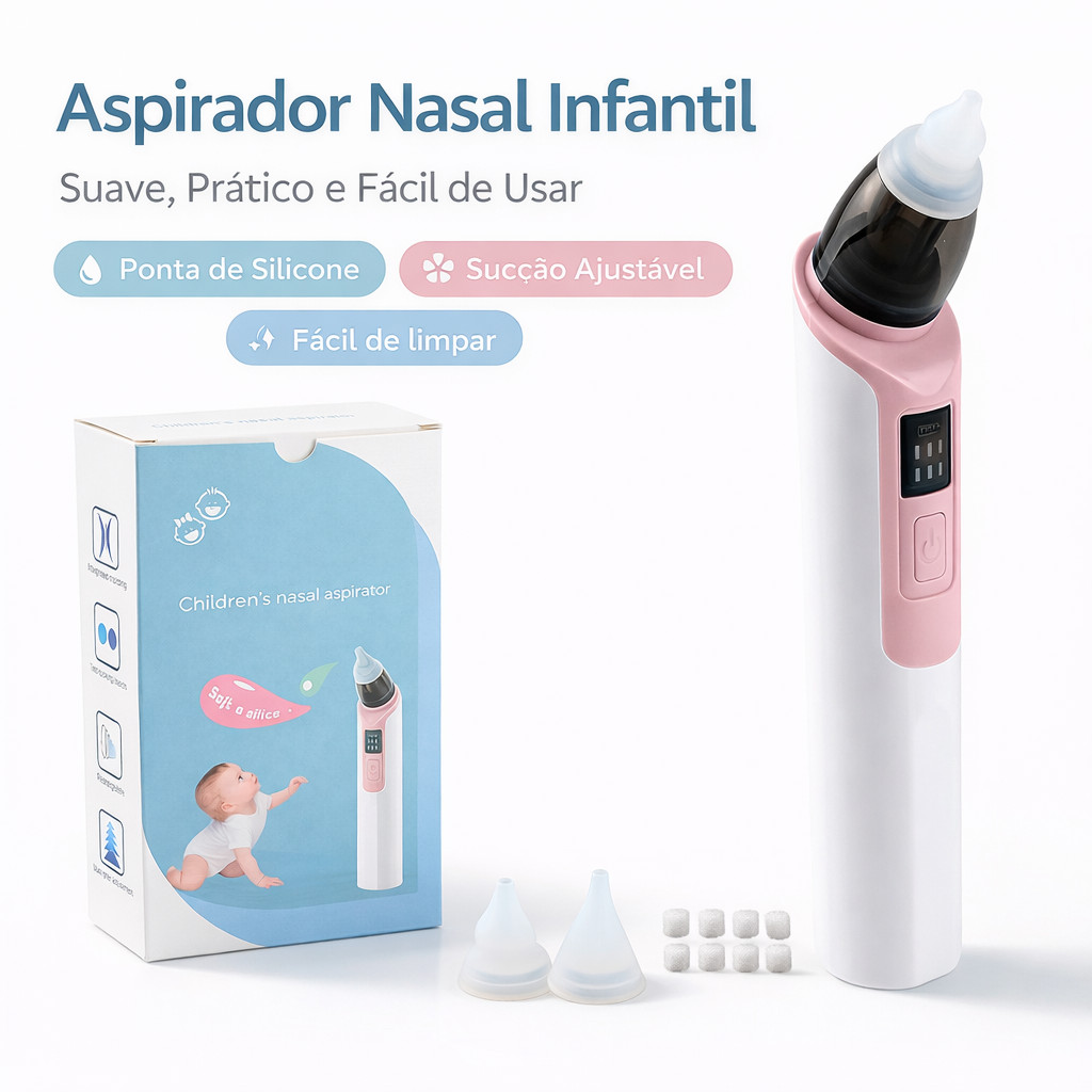 Aspirador Nasal Elétrico para Bebê Infantil Portátil Limpeza Nasal