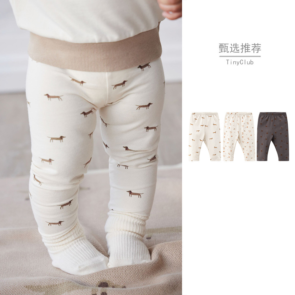 Primavera novo estilo do bebê dos desenhos animados impresso Leggings fina primavera outono meninos meninas crianças cas