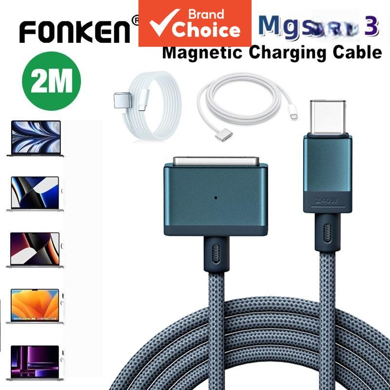 Cabo De Carregamento Magnético Fonken PD140W Tipo-C Para Adaptador De Carregador MacBook Pro Air 14 16 M2