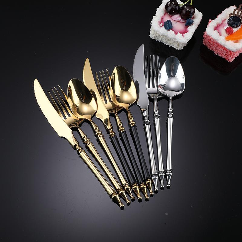 Conjunto de talheres colher talheres lendário ocidental talheres de aço inoxidável bife talheres colher sobremesa garfo