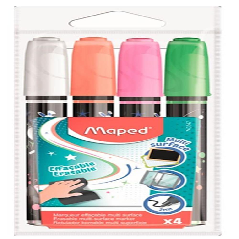 MARCADOR MARKERPEPS MULTISSUPERFICIE GIZ LIQUIDO ESTOJO COM 4 CORES - 743547
