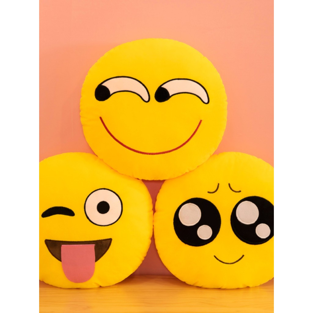 Super fofo QQ emoji travesseiro fofo emoji boneca engraçada travesseiro redondo brinquedo de pelúcia almofada engraçada