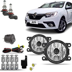 Kit Farol Milha Neblina Auxiliar Farolete Cibie Completo Renault Sandero 2020 2021 2022