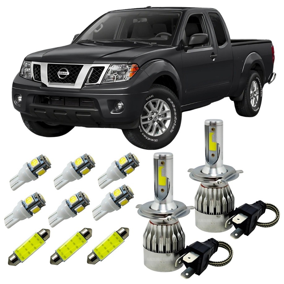 Lâmpadas Super Led Farol Alto Baixo Nissan Frontier + Leds