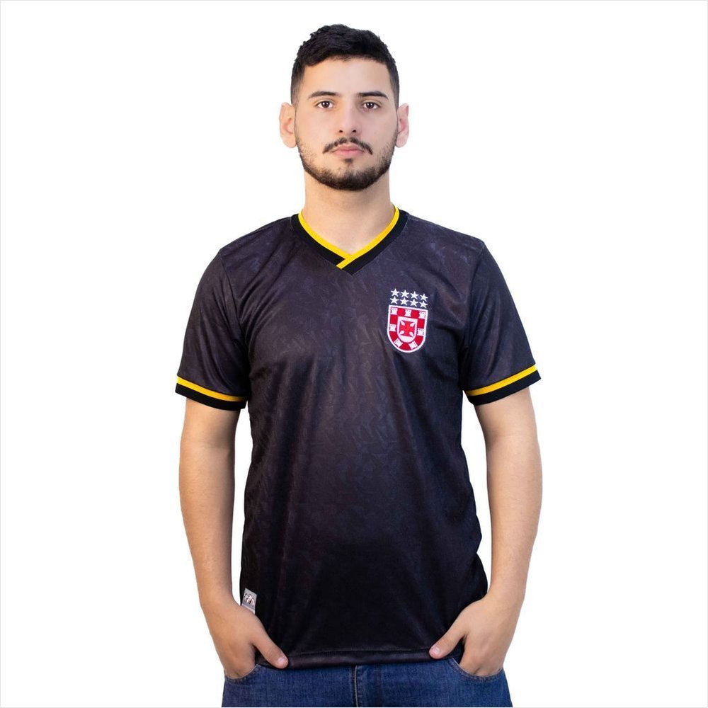 Camisa Retrô Vasco Jacquard 242783 Torcedor Premium Vintage Clássica Conforto