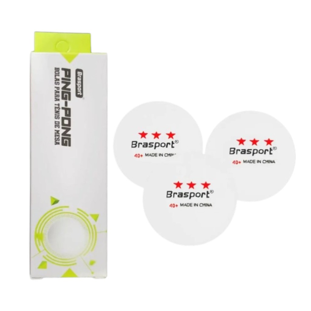 Bola Tenis De Mesa 3 Estrelas Kit Com 3 Unid Mbfit