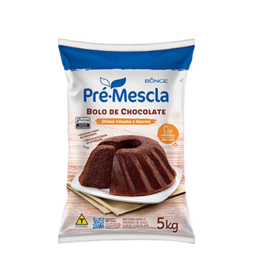 Mistura para Bolo de Chocolate Cremoso 5kg Pré-Mescla Bunge em Oferta na Shopee