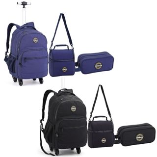 Kit Mochila Rodinhas Lancheira Estojo Shock Para Laptop em Oferta na Shopee