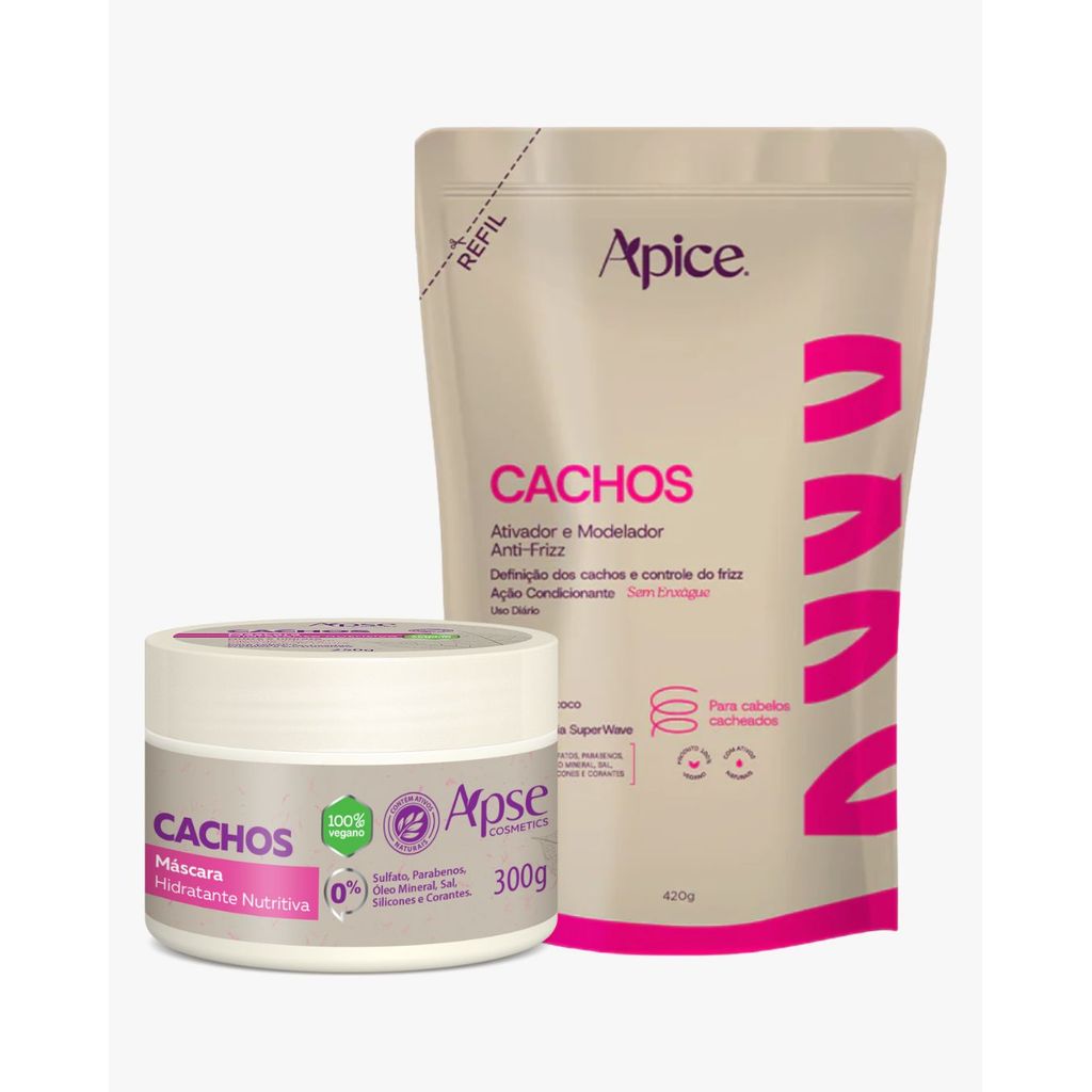 Kit Máscara 300g e Refil Ativador Cachos Apice