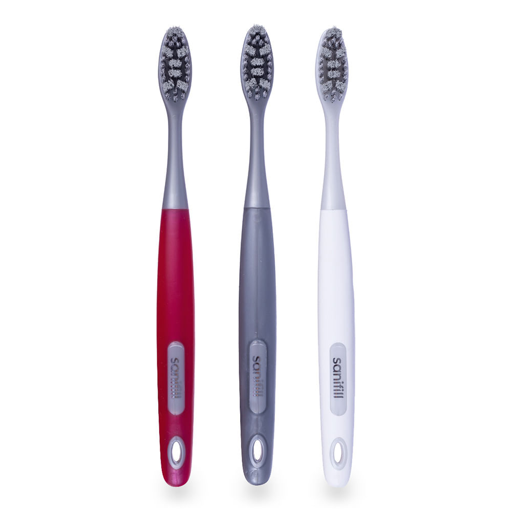 Detalhes do Escova De Dente Sanifill Deep Clean Cerdas Macias Leve 3 Pague 2 Cores Sortidas