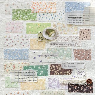 Fita Washi Pré-Cortada Com Tema De Flores Adesiva Impressa Floral Plantas Decorativas Para Artes DIY Artesanato Diário S