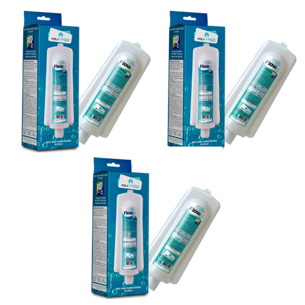 Kit 03 un Refil Flow45 Compatível com Latina PA335, PA355, XPA375, Puritronic, Purimix e PA-E