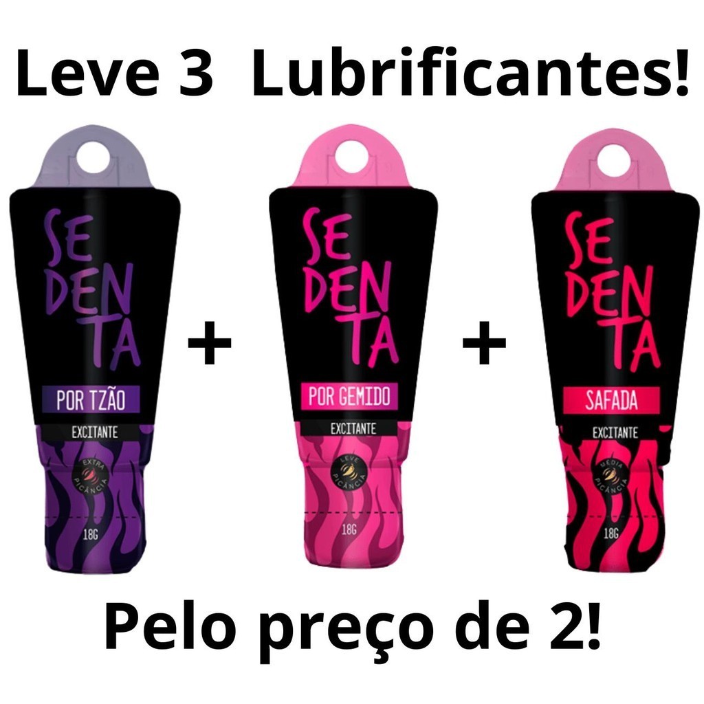 Gel Lubrificante KIT 3 em 1 Sedenta por Tesão, Gemido e Safada - KIT SEX SHOP Produtos em Oferta na Shopee