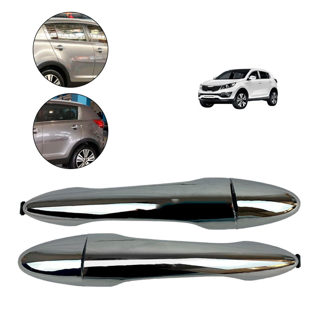 Par Maçaneta Externa Traseira Direita e Esquerda Cromada Sportage 2011 2012 2013 2014 2015 2016