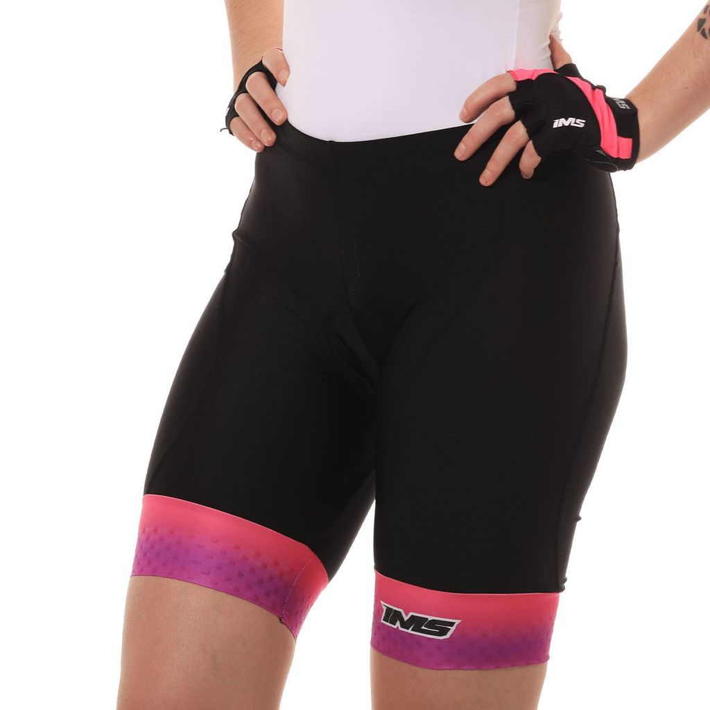 Bermuda de Ciclismo IMS Racing Comfort Feminino Preto e Rosa