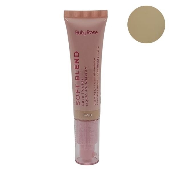 RUBY ROSE SOFT BLEND BASE LÍQUIDA COR: F40 30G