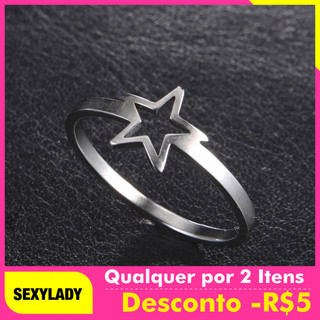 Anel de Estrela de Cinco Pontas em Aço Inoxidável Anel de Estrela Feminino, acessórios, presentes de joias