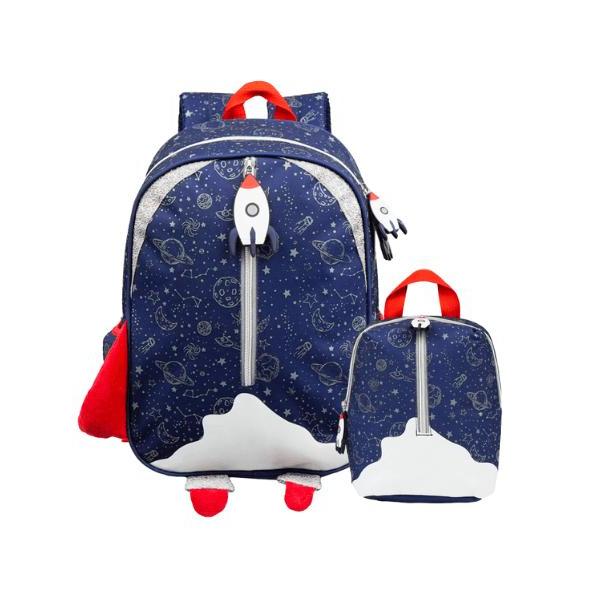 Kit Mochila Escolar e Lancheira Térmica Universo Baby Azul Escuro em Oferta na Shopee