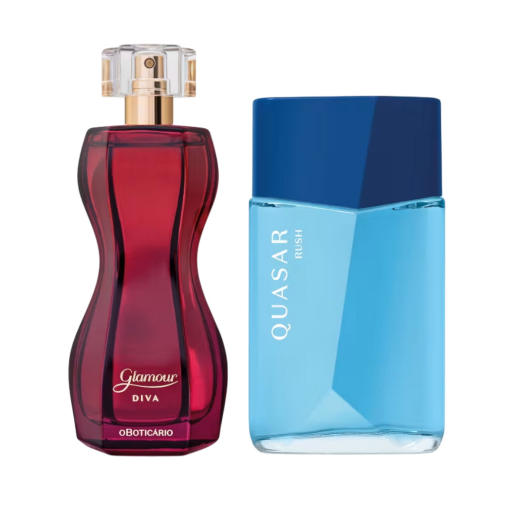 Combo Perfumaria Para Casal: Quasar Rush 100ml + Glamour Diva 75ml