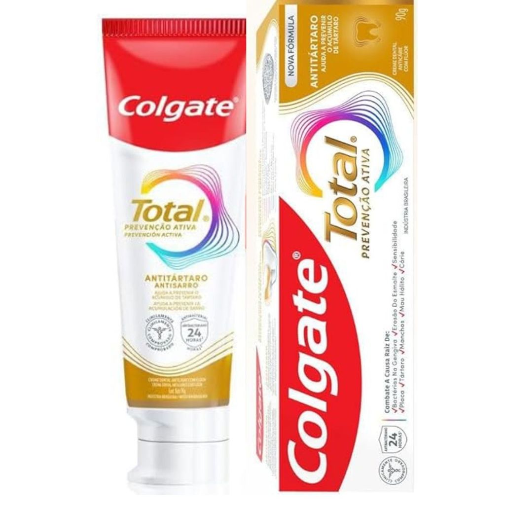 Creme Dental Colgate Total Antitártaro 90g em Oferta na Shopee