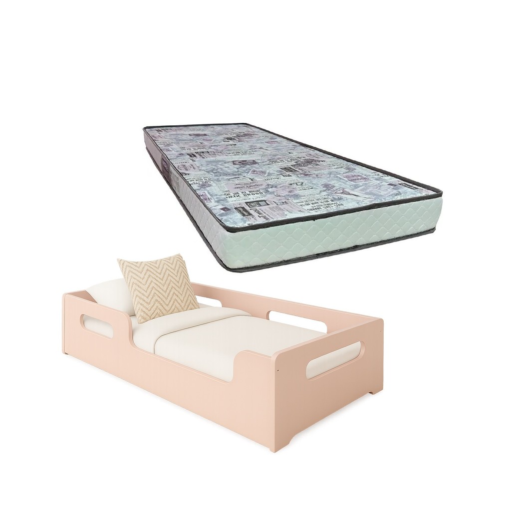 Cama Montessoriana Solteiro Infantil Princesa - P/ Crianças C/ Colchão D23 Gazin - Rosa