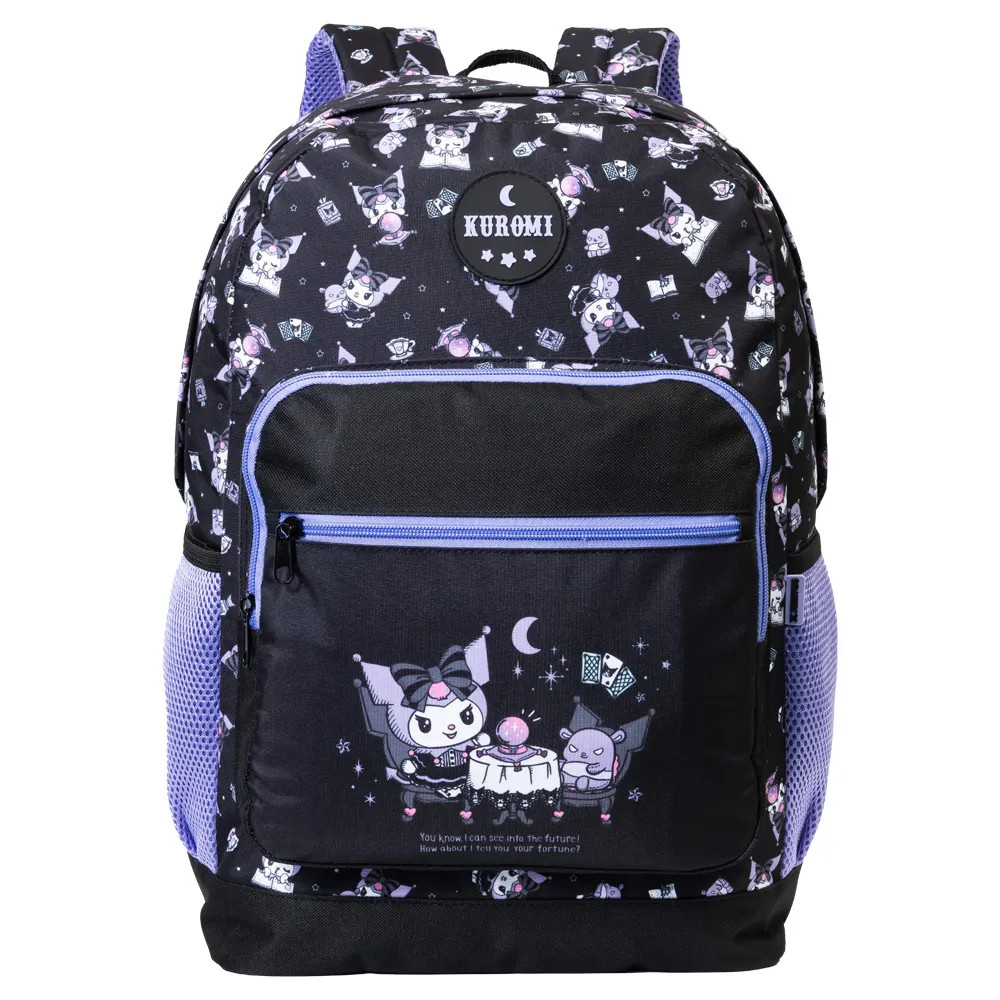 Mochila Universitária Kuromi College Feminina Estampa Zíper