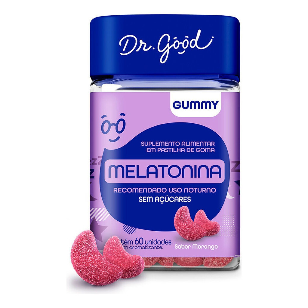 Melatonina Em Gomas Sabor Morango 60 Gomas - Fini Dr Good 0.21mg em Oferta na Shopee