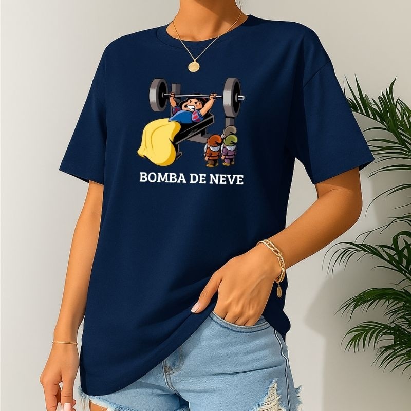 Camiseta Bomba de neve branca de neve para treinos academia corrida passeio exercício