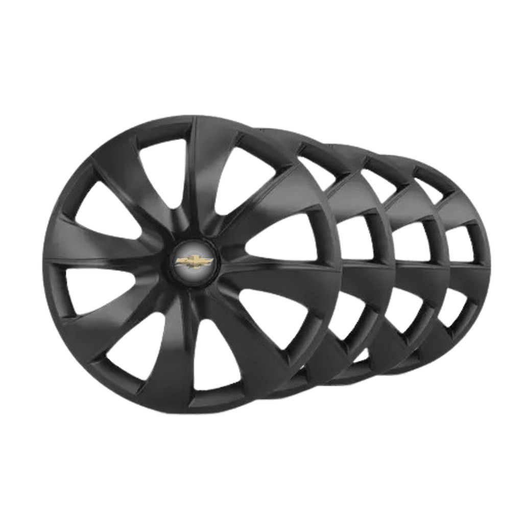 Kit Calota Prime Aro 14 Preta Para Onix Prisma Joy Classic Astra Spin Kadett