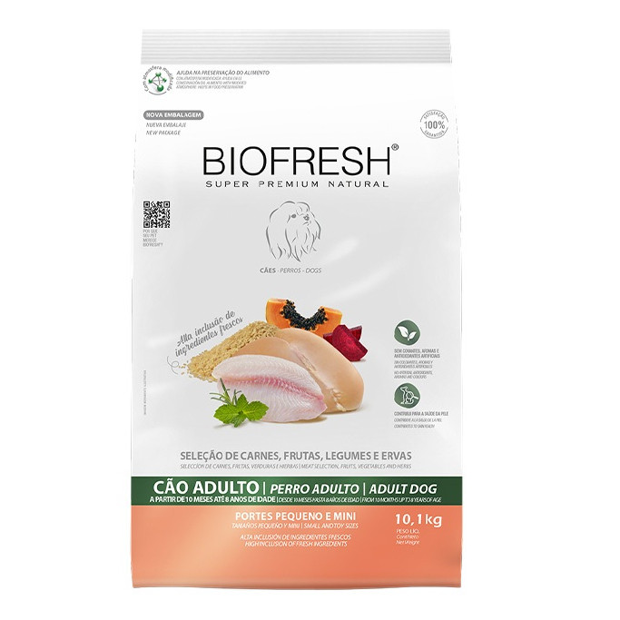 Ração Biofresh para Cães Adultos de Raças Pequenas e Mini 10,1Kg