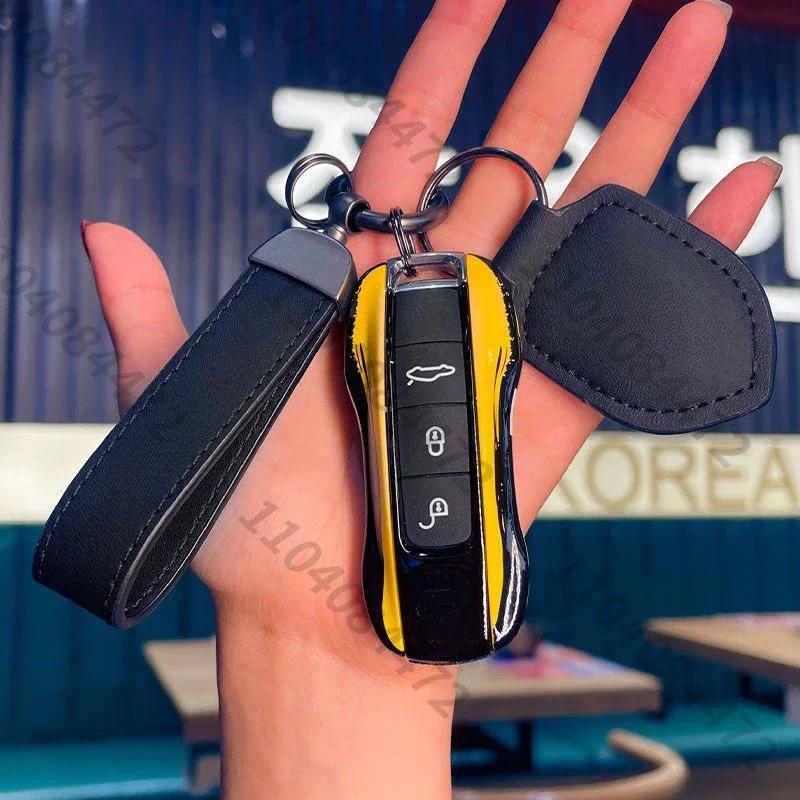 Estilo De Corrida Controle Remoto Chave Capa Caso Substituição Apt Para Porsche Cayenne Panamera Cayman Macan Boxster 971 9YA 718