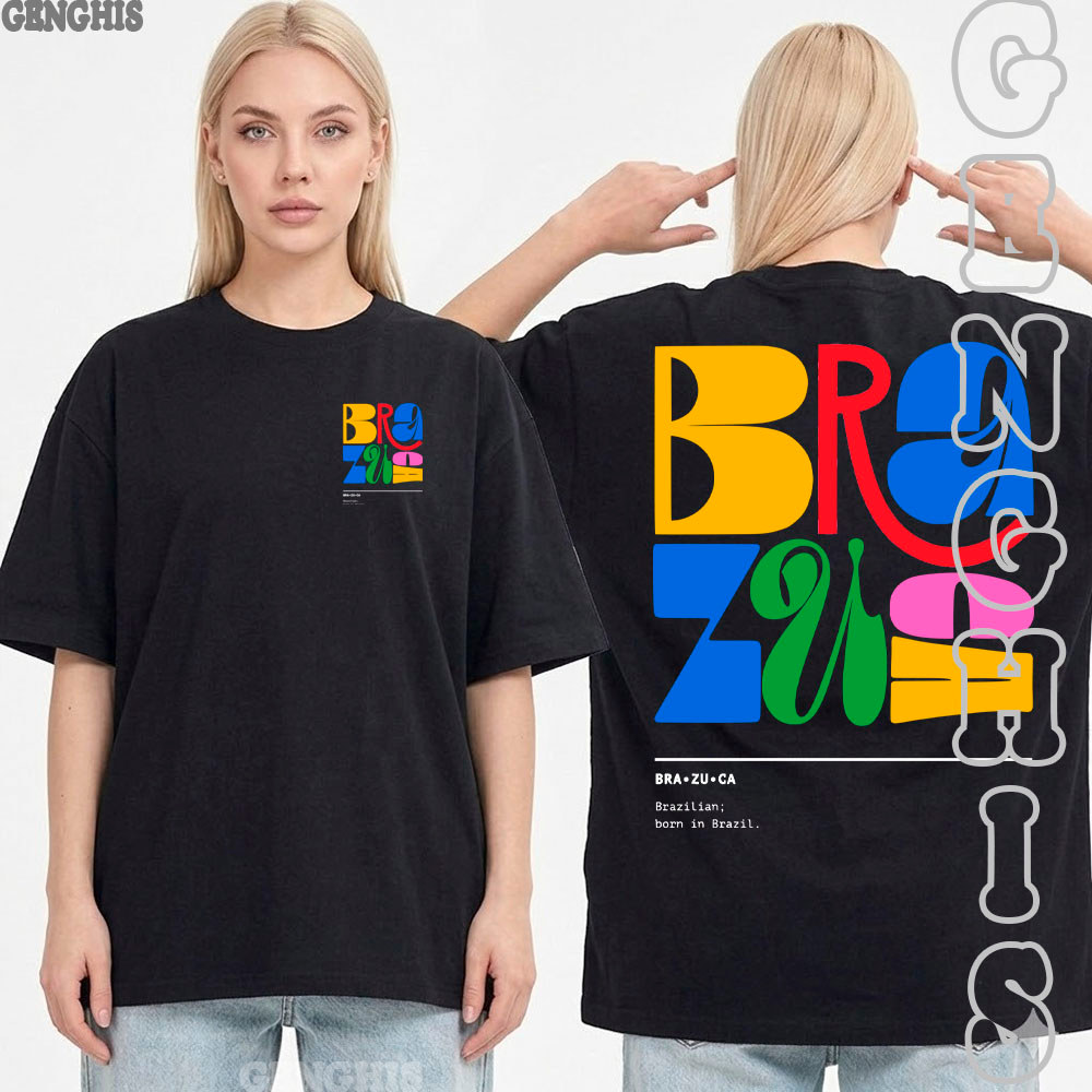 Camiseta Brazuca Made In Brazil Copa Do Mundo Seleção Brasileira Camisa Algodão Basica e Oversized