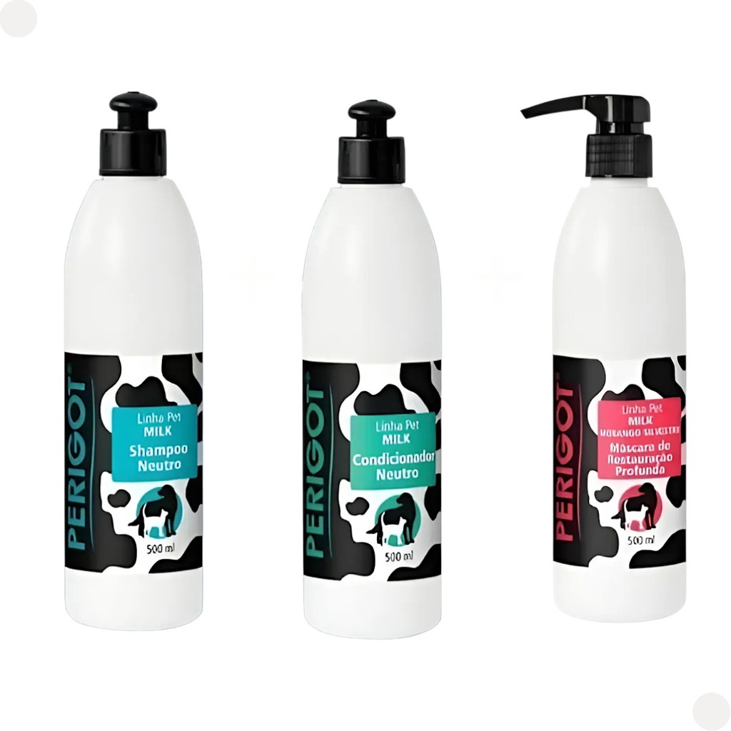 Kit Shampoo Condicionador Máscara Hidratação Cães Perigot