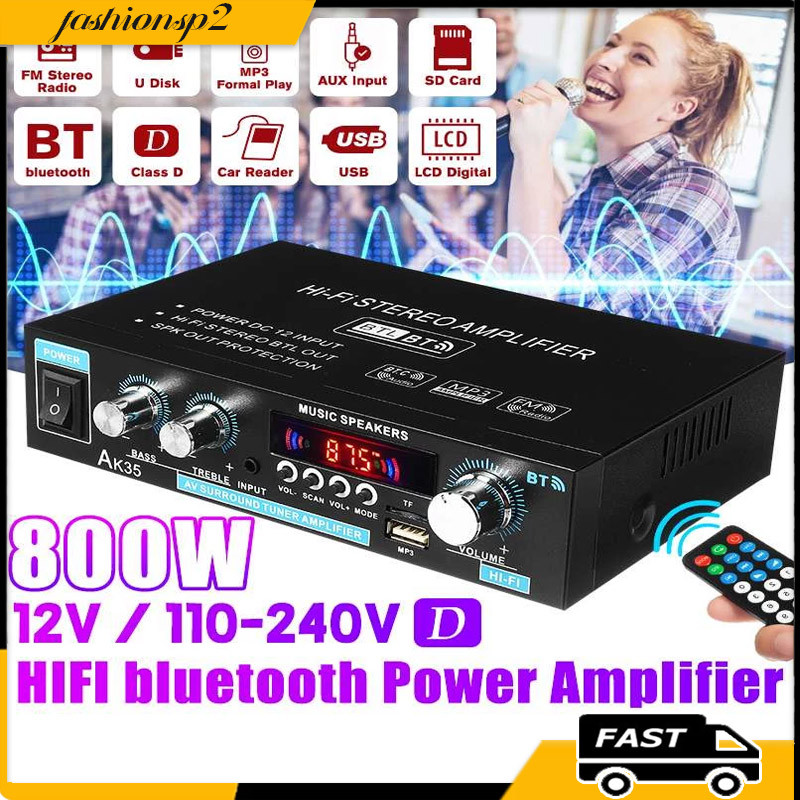 AK35 Alto-Falante FM/Amplificador Digital De Áudio 110-240V/800W/Casa/Auto Música