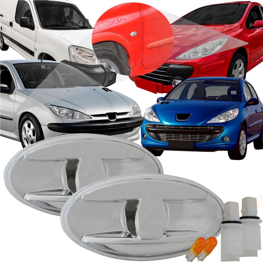 Par Lanterna Lateral Pisca Seta Peugeot 206 207 307 407 + Soquete com lampada